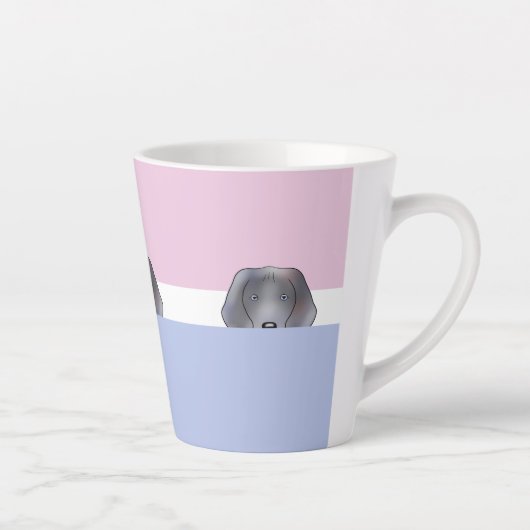 Weimaraner Dog 「ブーをのぞく」 | カフェラテマグ (右)