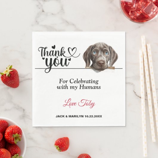 Weimaraner Dog 結婚's Thank You スタンダードランチョンナプキン (インサイチュ)