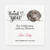 Weimaraner Dog 結婚's Thank You スタンダードランチョンナプキン (正面)