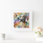 Weimaraner Dog 200624AREF211 - Watercolor スクエア壁時計 (ホーム)