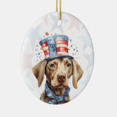 Weimaraner Dog, 4th of july Personalized セラミックオーナメント (右)