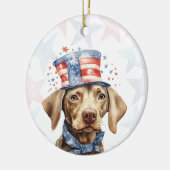 Weimaraner Dog, 4th of july Personalized セラミックオーナメント (左)