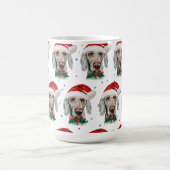 Weimaraner Dog Breed Christmas Stars コーヒーマグカップ (中央)