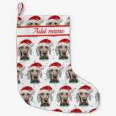 Weimaraner Dog Breed Christmas Stars スモールクリスマスストッキング (正面)