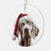 Weimaraner Dog Christmas Personalized セラミックオーナメント (左)