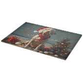 Weimaraner Dog Christmas Vintage Beach カッティングボード (角)