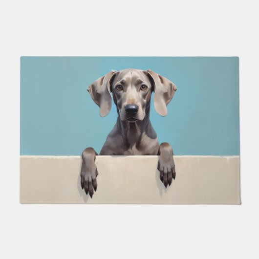 Weimaraner Dog Doormat Art ドアマット (正面)