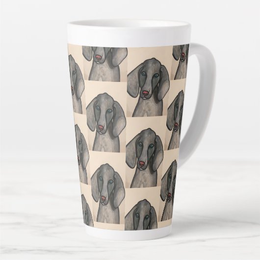 Weimaraner Dog Latte Mug カフェラテマグ (右アングル)