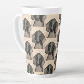 Weimaraner Dog Latte Mug カフェラテマグ (左アングル)