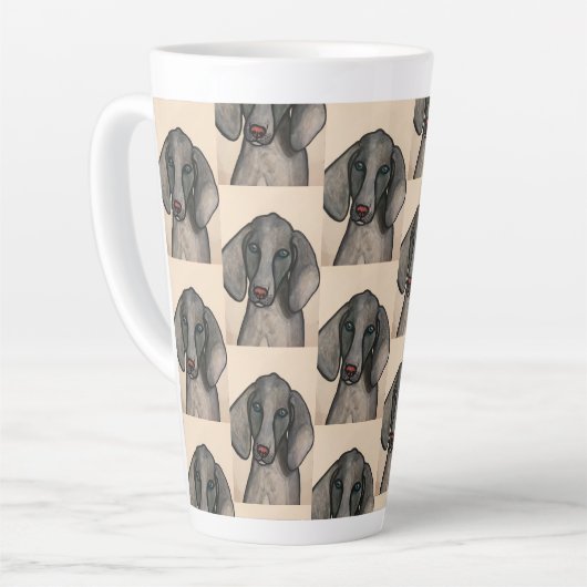 Weimaraner Dog Latte Mug カフェラテマグ (左アングル)