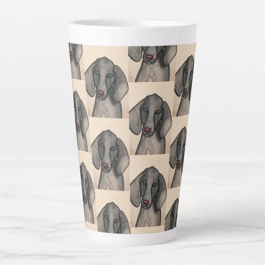 Weimaraner Dog Latte Mug カフェラテマグ (正面)