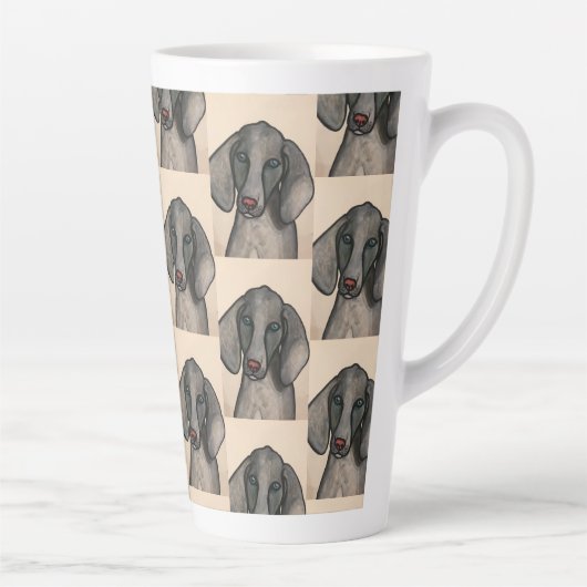 Weimaraner Dog Latte Mug カフェラテマグ (右)