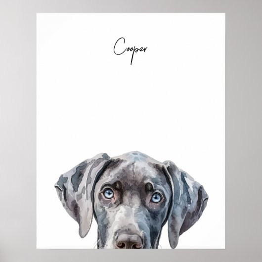 Weimaraner Dog Personalized Print ポスター (正面)