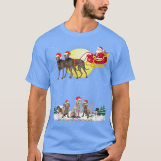 Weimaraner Dog Reindeer Dog Lights Christmas Lover Tシャツ