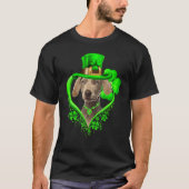 Weimaraner Dog St Patricks Day Lover Irish Shamroc Tシャツ (正面)