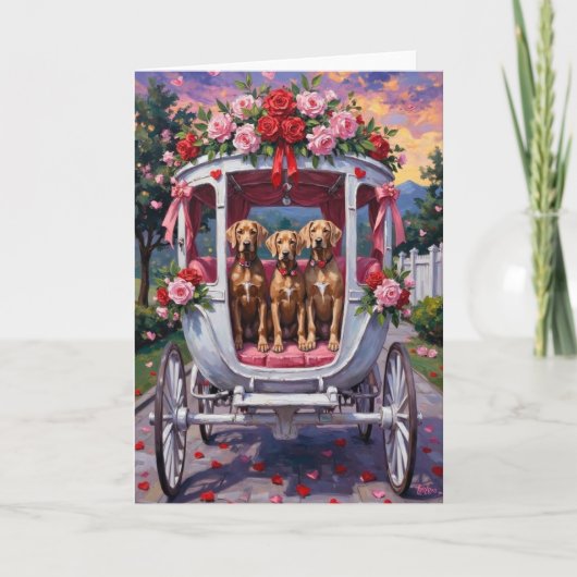 Weimaraner Dog Valentine's Day  カード (正面)