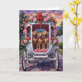 Weimaraner Dog Valentine's Day  カード (黄色い花)