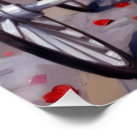 Weimaraner Dog Valentine's Day  ポスター (コーナー)