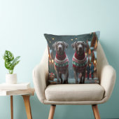 Weimaraner Dogs Christmas Snow Holiday クッション (椅子)