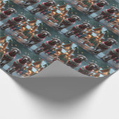 Weimaraner Dogs Christmas Snow Holiday ラッピングペーパー (角)