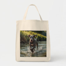 Weimaraner Elegant Grocery Tote Bag