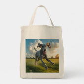Weimaraner Elegant Grocery Tote Bag トートバッグ (裏面)