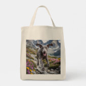 Weimaraner Elegant Grocery Tote Bag トートバッグ (裏面)