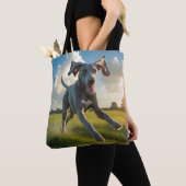 Weimaraner Elegant Shoulder Tote Bag トートバッグ (クローズアップ)