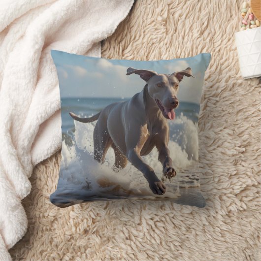 Weimaraner Elegant Throw Pillow クッション (ブランケット)
