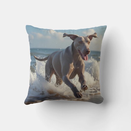 Weimaraner Elegant Throw Pillow クッション (裏面)