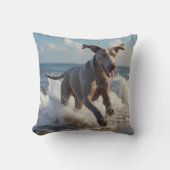 Weimaraner Elegant Throw Pillow クッション (正面)