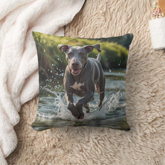 Weimaraner Elegant Throw Pillow クッション (ブランケット)