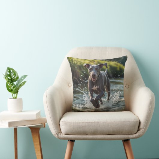 Weimaraner Elegant Throw Pillow クッション (椅子)