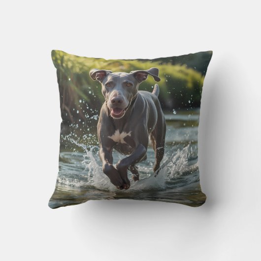 Weimaraner Elegant Throw Pillow クッション (裏面)