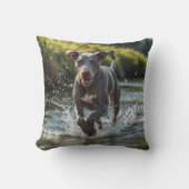 Weimaraner Elegant Throw Pillow クッション (正面)