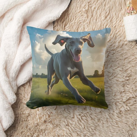 Weimaraner Elegant Throw Pillow クッション (ブランケット)
