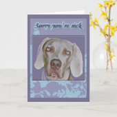 Weimaraner Get Well Card カード (黄色い花)
