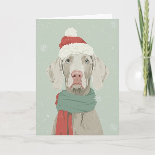 Weimaraner Holiday Greeting カード (正面)