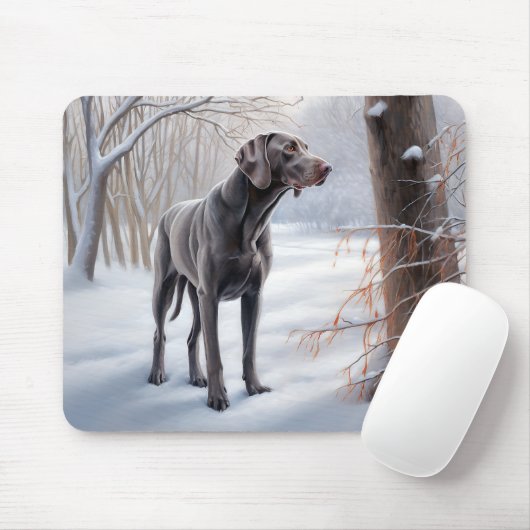 Weimaraner Let It Snow クリスマス マウスパッド (マウス)
