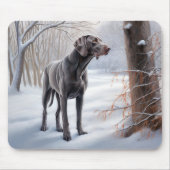 Weimaraner Let It Snow クリスマス マウスパッド (正面)