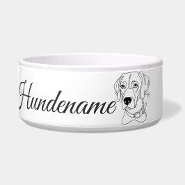 Weimaraner Minimalist Line Art personalized bowl ボウル