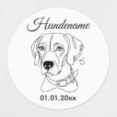 Weimaraner Minimalist Line Art personalized brand ラベル (デザイン1)