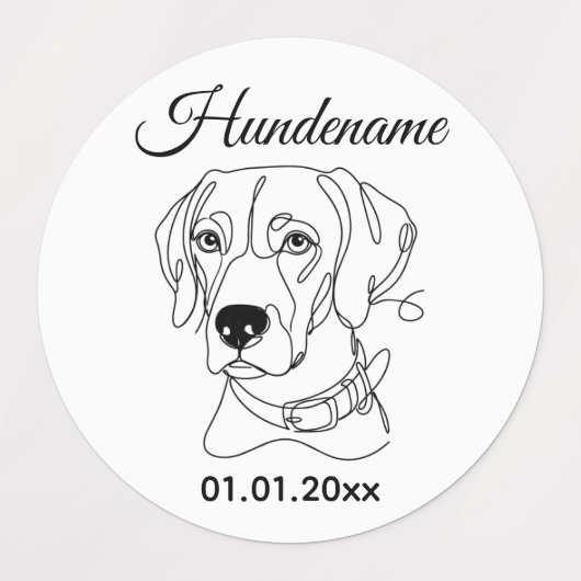 Weimaraner Minimalist Line Art personalized brand ラベル (デザイン1)