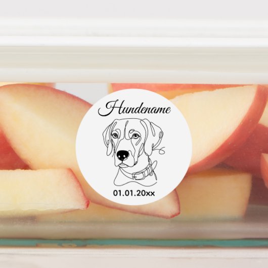 Weimaraner Minimalist Line Art personalized brand ラベル (貼付)
