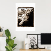 Weimaraner Nation : "Ballou's Chair" ポスター (ホームオフィス)