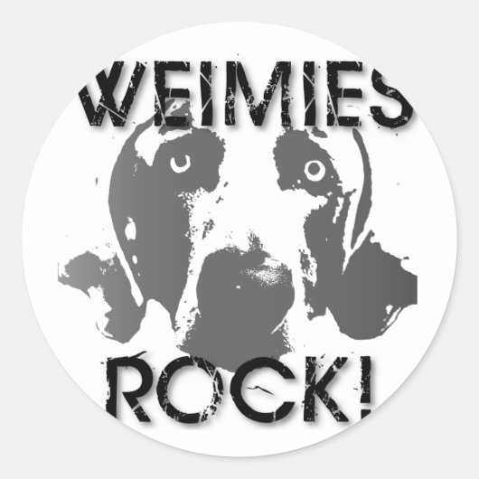 Weimaraner Nation : Weimies ROCK! ラウンドシール (正面)