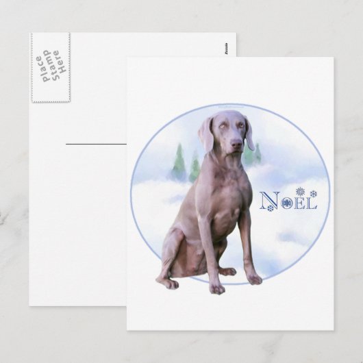 Weimaraner Noel シーズンポストカード (正面/裏面)
