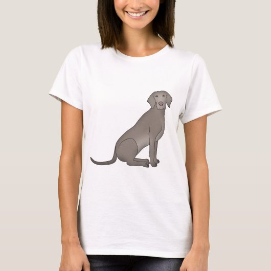 Weimaraner sitzt tシャツ (正面)