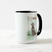 Weimaraner Watercolor Personalized Dog マグカップ (正面右)