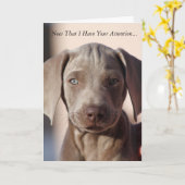 Weimaraner "You Are The最高の"グリーティングカード カード (黄色い花)